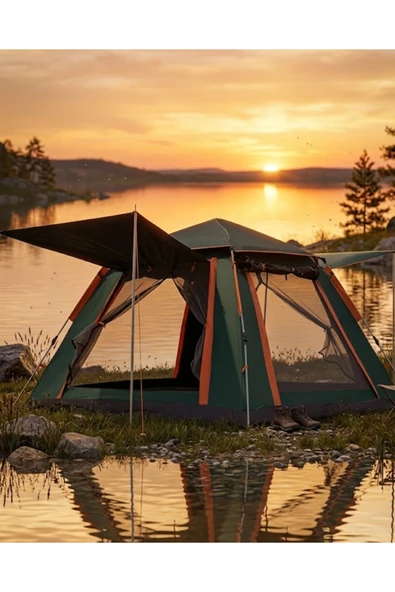 SAYARMARKT 4 5 Kişilik Kamp Çadırı Güneşlikli Suya Dayanıklı Geniş Hacimli Outdoor ürün görseli 1
