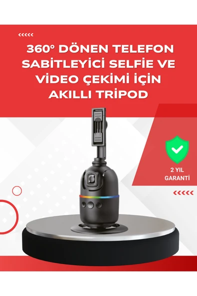 SAYARMARKT Yapay Zeka Destekli Yüz Takip Özellikli 360 Derece Dönen Masaüstü Telefon Sabitleyici ürün görseli 1