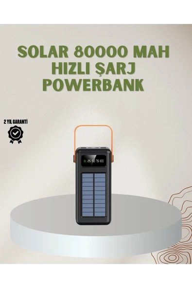 SAYARMARKT Powerbank Solar Fenerli Çoklu Kablolu Taşınabilir Şarj Aleti ürün görseli 1