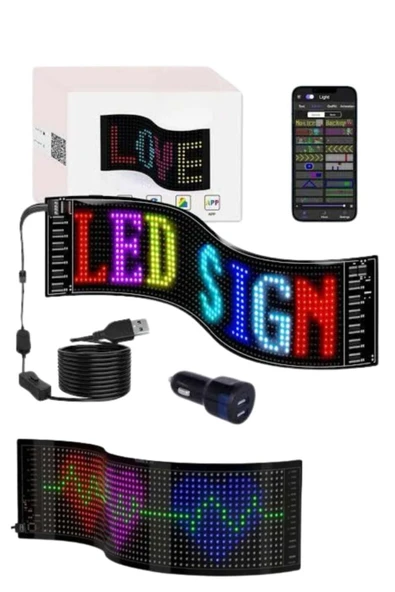 SAYARMARKT Araç İçi Cama Yapışan LED Tabela ürün görseli 1