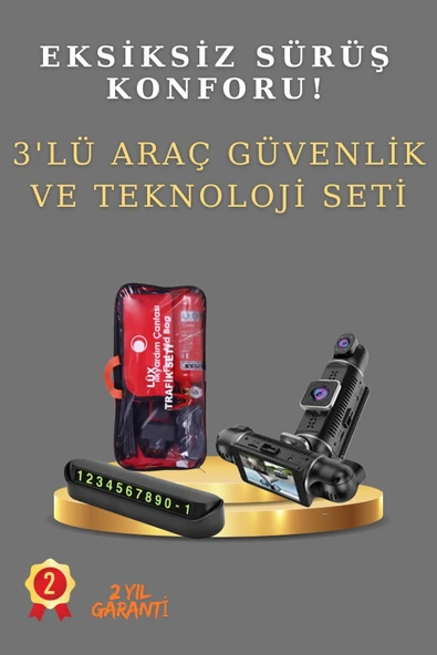 SAYARMARKT Premium 3'lü Araç Teknoloji Paketi: Sürüş Kayıt Cihazı + Park Yardım Sistemi + Akıllı Güvenlik Seti ürün görseli 1
