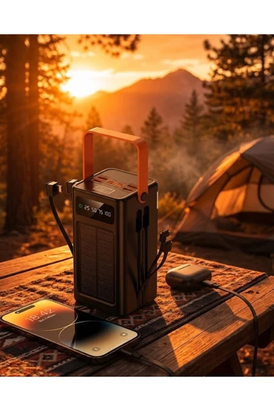 SAYARMARKT Çok Amaçlı Solar Powerbank Yüksek Kapasiteli Taşınabilir Şarj Cihazı 80.000 ürün görseli 1