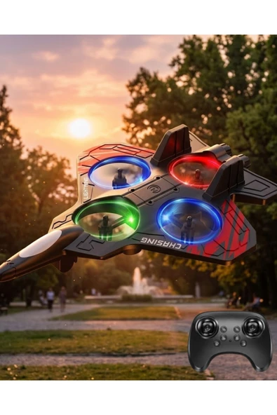 SAYARMARKT Uzaktan Kumandalı Drone Uçak LED Işıklı 360 Derece Akrobatik Hareket Özellikli ürün görseli 1