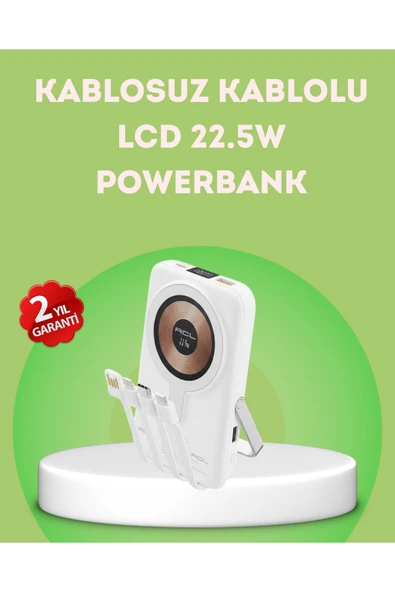 SAYARMARKT LCD Göstergeli Manyetik Powerbank Type C USB Girişli ürün görseli 1