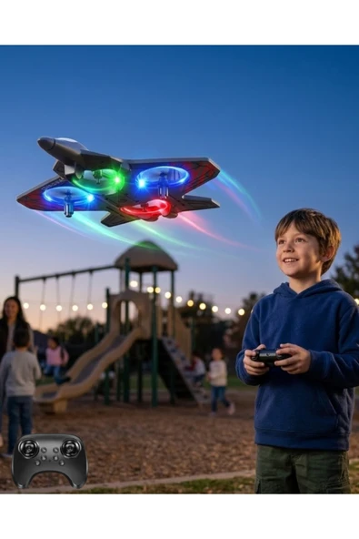 SAYARMARKT Uzaktan Kumandalı LED Işıklı Drone Uçak 360 Derece Dönüş Özellikli Oyuncak Drone ürün görseli 1