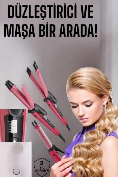 SAYARMARKT Her Saç Tipine Uygun Düzleştirici ve Maşa Bir Arada ürün görseli 1
