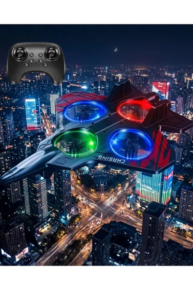 SAYARMARKT LED Işıklı Oyuncak Drone Fighter Jet Tasarımlı Uzaktan Kumandalı Uçak ürün görseli 1