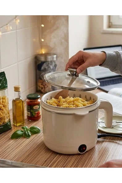 SAYARMARKT Elektrikli Mini Tencere 1 Litre Çorba Pilav Makarna Pişirici Çok Fonksiyonlu ürün görseli 1