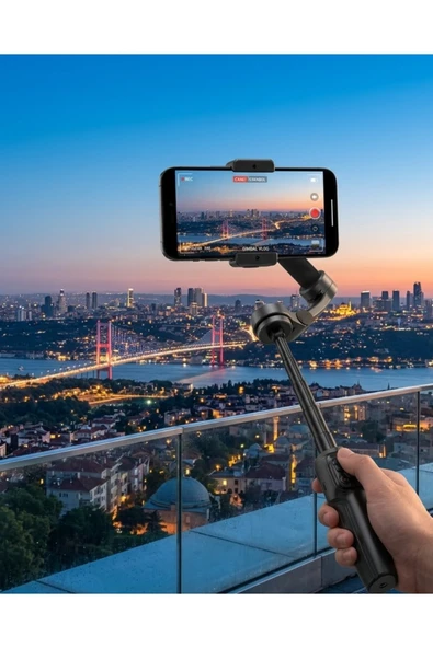 SAYARMARKT Profesyonel Telefon Gimbal Stabilizer 3 Axis Video Sabitleyici Vlog Tripod ürün görseli 1