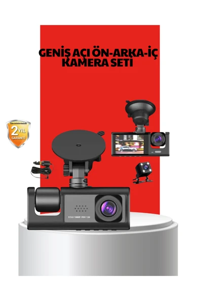 SAYARMARKT 170° Geniş Açı Ön-Arka-İç Kamera Seti – Tam Kapsamlı Araç Güvenliği ürün görseli 1