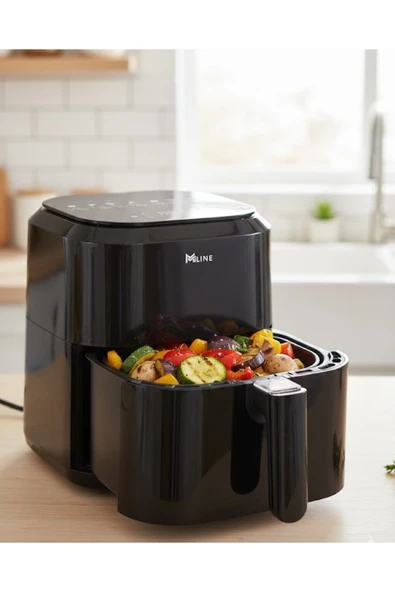 SAYARMARKT 4 Litre Cam Hazneli 1360W Ayarlanabilir Isılı Airfryer ürün görseli 1