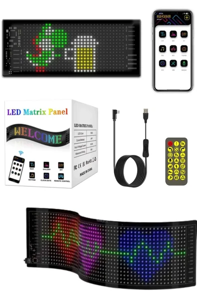 SAYARMARKT 16x64 Cama Yapışan LED Yazı Paneli ürün görseli 1
