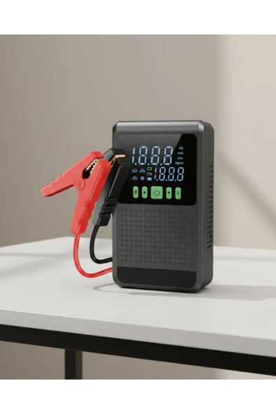 SAYARMARKT 12.000 mAh Şarjlı Araç Akü Takviye ve Işıklı Hava Kompresörü ürün görseli 1
