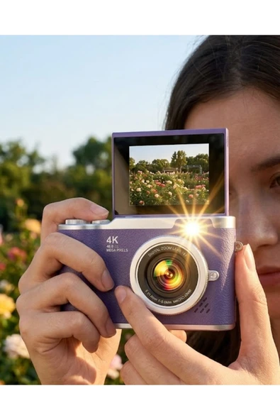 SAYARMARKT Flip Ekranlı Dijital Kamera 4K Video 48 MP Güzelleştirme Modu ürün görseli 1