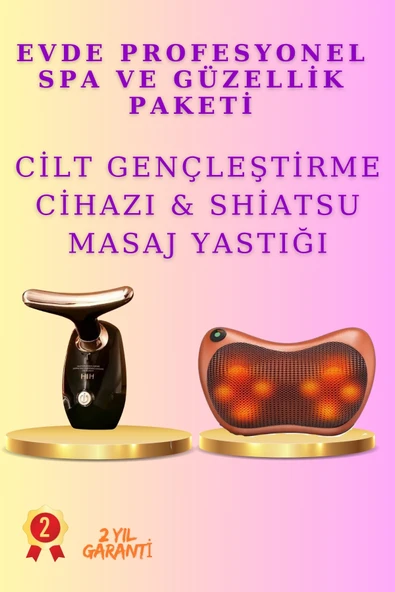 SAYARMARKT Evde Profesyonel Spa ve Güzellik Paketi: Cilt Gençleştirme Cihazı & Shiatsu Masaj Yastığı ürün görseli 1