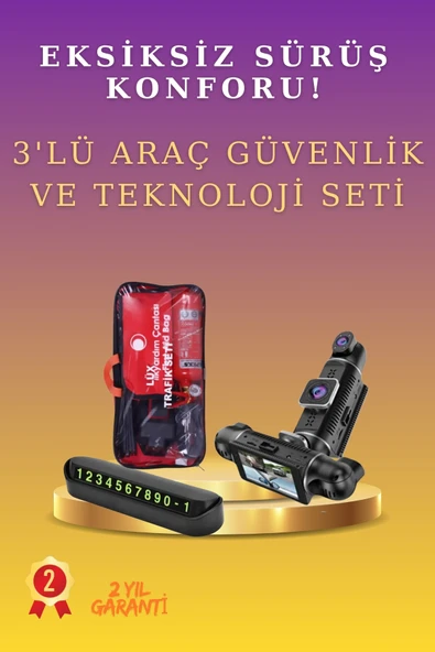 SAYARMARKT 3'lü Tam Koruma Araç Güvenlik Sistemi - Kaza Kayıt Kamerası ve Sesli Uyarıcı Park Sensörü Seti ürün görseli 1