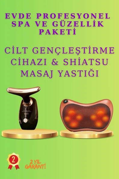 SAYARMARKT Evde Profesyonel Spa Seti Cilt Gençleştirme Cihazı Shiatsu Masaj Yastığı Güzellik Paketi ürün görseli 1