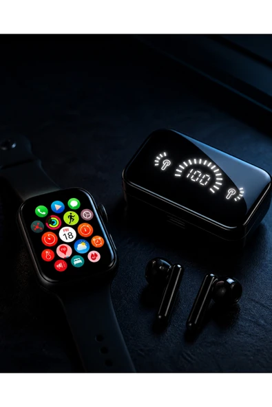 SAYARMARKT Şık Tasarımlı Akıllı Saat ve Bluetooth Kulaklık Seti Suya Dayanıklı ve Çok Fonksiyonlu ürün görseli 1