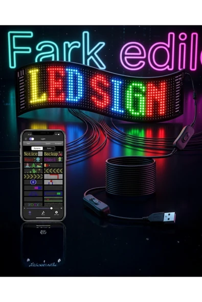 SAYARMARKT RGB LED Matrix Panel 60 cm 16x96 Piksel Kayan Yazı ve Animasyon Destekli ürün görseli 1