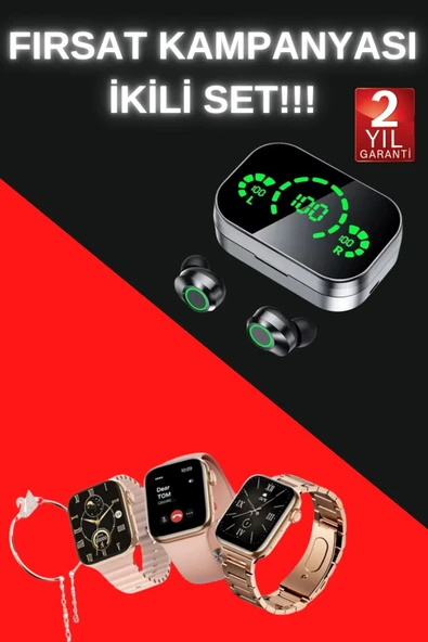 SAYARMARKT Yeni Nesil Kaliteli Akıllı Saat ve Kablosuz Bluetooth Kulaklık Yüksek Ses Kaliteli ürün görseli 1