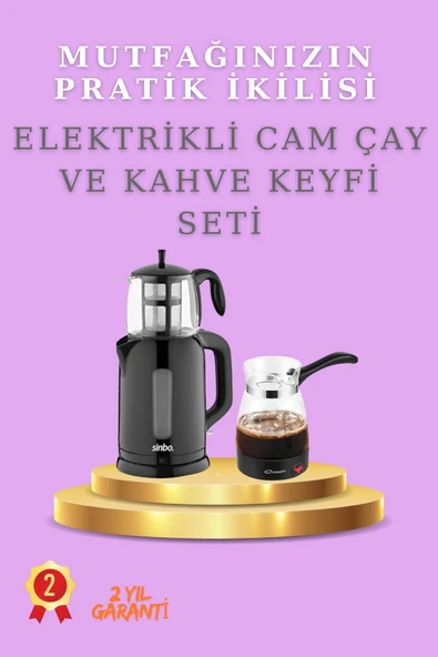 SAYARMARKT Otomatik Cam Çay Makinesi ve Hızlı Pişiren Cam Kahve Cezvesi ürün görseli 1