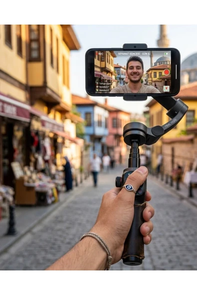 SAYARMARKT Telefon Gimbal Stabilizer Video Sabitleyici Vlog Çekim Aparatı ürün görseli 1
