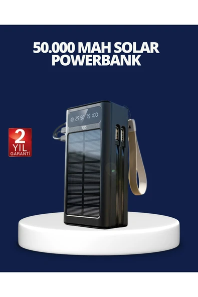 SAYARMARKT Güneş Panelli Powerbank LED Işıklı Taşınabilir Şarj Cihazı ürün görseli 1