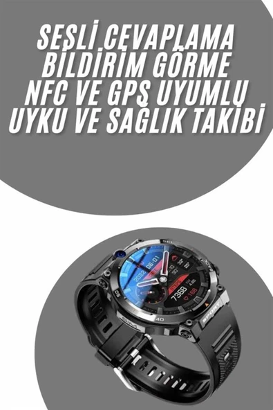 SAYARMARKT Akıllı Saat Yeni Model Sesli Asistan Bildirim Görme Bluetooth Bağlantılı Müzik Dinleme ürün görseli 1