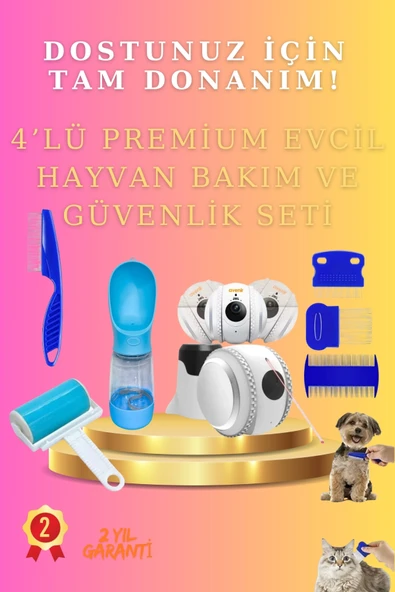 SAYARMARKT 4’lü Full Donanım Premium Pet Bakım Seti - Sağlıklı ve Güvenli Evcil Hayvan Ekipmanları ürün görseli 1