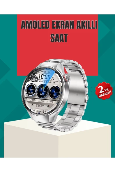 SAYARMARKT Metal Gövdeli AMOLED Akıllı Saat – Kan Oksijen, Nabız ve Arama Fonksiyonlu ürün görseli 1
