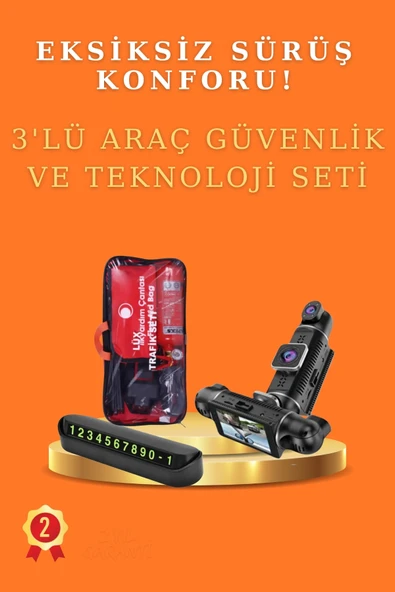 SAYARMARKT 3’lü Araç Asistan Seti: Geri Görüş Kamerası, Yol Kayıt ve Güvenli Park Sistemi ürün görseli 1
