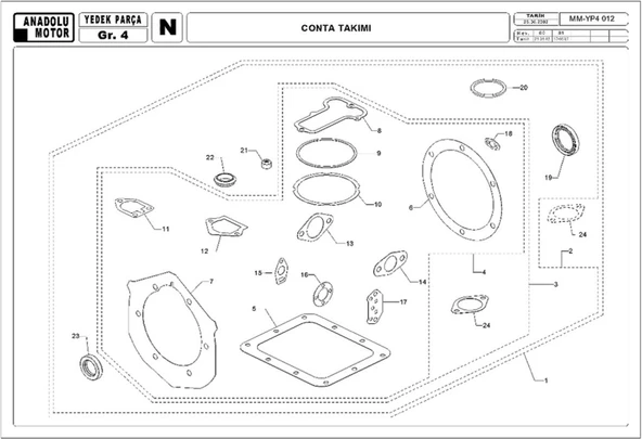 Antor Takım Conta Komple 4LD640 4LD820 - Resim 2