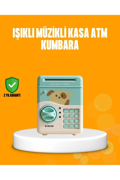 SAYARMARKT Su Yeşili ATM Kasa Görünümlü Elektronik Şifreli Çocuk Kumbarası - Lisinya ürün görseli 1