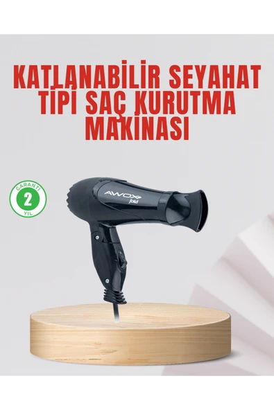 SAYARMARKT Seyahat Tipi Saç Kurutma Makinesi Katlanabilir Hafif Yapı ürün görseli 1