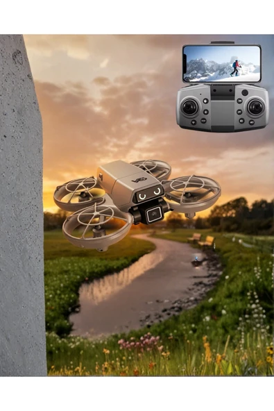 SAYARMARKT LED Işıklı Mini Drone Kameralı Headless ve APP Destekli ürün görseli 1