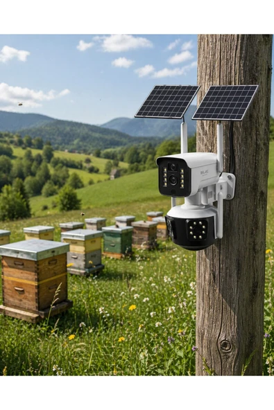 SAYARMARKT Güneş Enerjili Çiftlik Kamerası 9MP 4G SIM Kartlı Solar Güvenlik Kamerası 2 Yıl Garantili ürün görseli 1