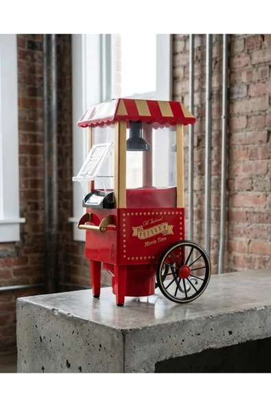 SAYARMARKT Nostaljik Tasarımlı Yağsız Mısır Patlatma Makinesi ürün görseli 1