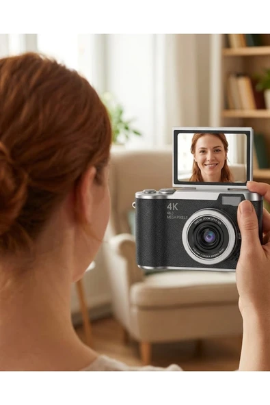 SAYARMARKT 4K Video Çekim Özellikli Dijital Kamera 48 MP 8X Zoom ve 180 Derece Döner Ekranlı ürün görseli 1