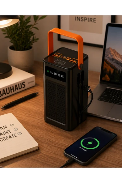 SAYARMARKT Güneş Enerjili Hızlı Şarj Powerbank Taşınabilir Yüksek Kapasiteli 80.000 ürün görseli 1