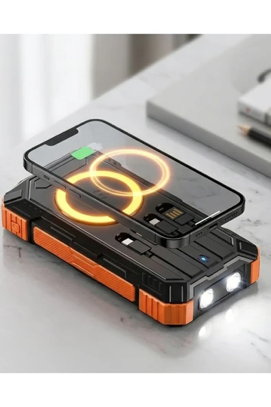 SAYARMARKT 20000 mAh Powerbank Güneş Enerjili Kablosuz Şarj Hızlı Şarj Taşınabilir Batarya (Kopya) ürün görseli 1