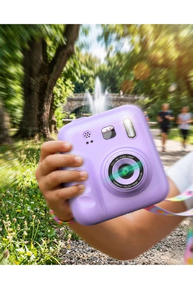 SAYARMARKT Çocuk Dijital Fotoğraf Makinesi Anında Baskı ve 4 Rulo Kağıt 5 Kalem Hediye ürün görseli 1