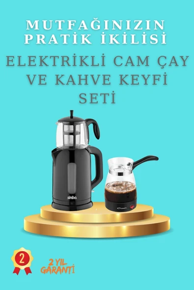 SAYARMARKT Cam Çay & Kahve Hazırlama Seti - Isıya Dayanıklı Kristal Cam Tasarım ürün görseli 1