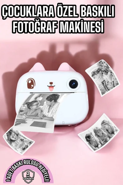 SAYARMARKT Çocuk Fotoğraf Makinesi Dijital HD Video Rulo Kağıt Baskılı Yazıcı ürün görseli 1