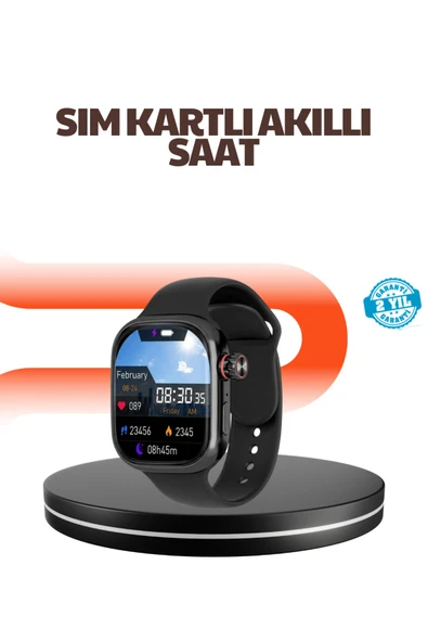 SAYARMARKT Telefon Bağımsız SIM Kartlı Akıllı Saat Nabız Ölçerli ürün görseli 1