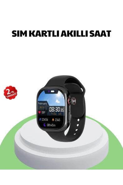 SAYARMARKT Sesli Arama Özellikli SIM Kartlı Siyah Akıllı Saat ürün görseli 1