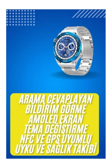 SAYARMARKT 2025 Model Yuvarlak Ekran Android ve İOS Uyumlu GPS Takibi Yapabilen Akıllı Saat ürün görseli 1
