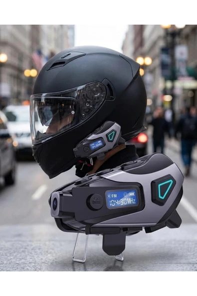 SAYARMARKT Motosiklet Kask Bluetooth Kulaklık Uzun Pil Ömrü Kamera ve Sesli Komut Destekli ürün görseli 1