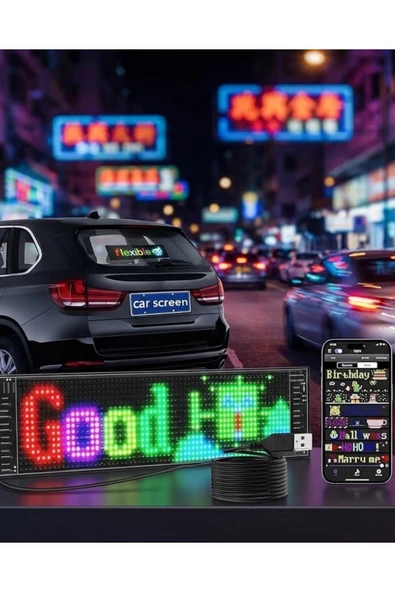 SAYARMARKT RGB Kayan Yazı LED Panel Telefon Kontrollü Animasyonlu Akıllı Ekran ürün görseli 1