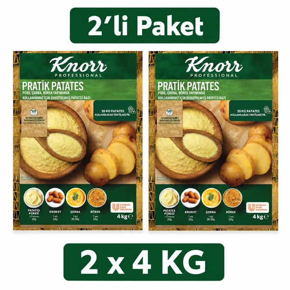 Knorr Pratik Patates Püresi 4 Kg x 2 Adet - Profesyonel Patates Püresi ürün görseli 1