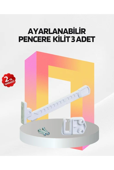 SAYARMARKT Cam Pencere Güvenlik Kilidi Açılma Sınırlayıcı Aparat 3 Adet ürün görseli 1